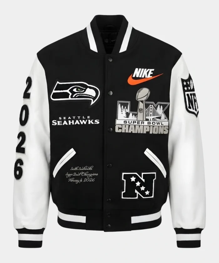 Mike-Macdonald-Seattle-Seahawks-Super-Bowl-LX-Jacket-Black-White