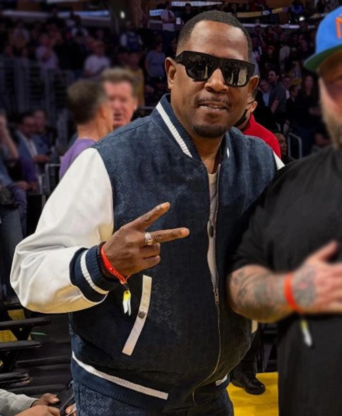 NBA-Knicks-vs-Lakers-Courtside-Martin-Lawrence-Varsity-Jacket-For-Sale