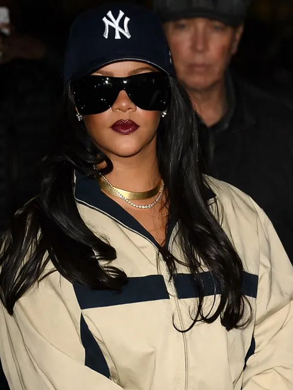 Rihanna-Saturday-Night-Live-S51-Cream-and-Navy-Blue-Jacket
