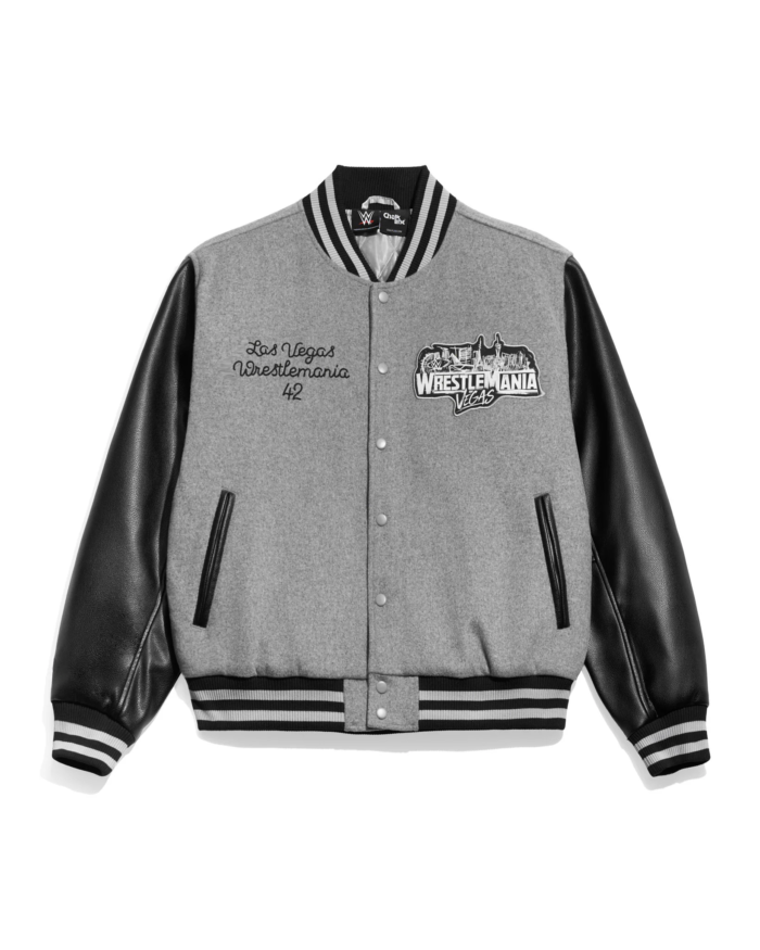 WrestleMania42Vegas2026VarsityJacketFront