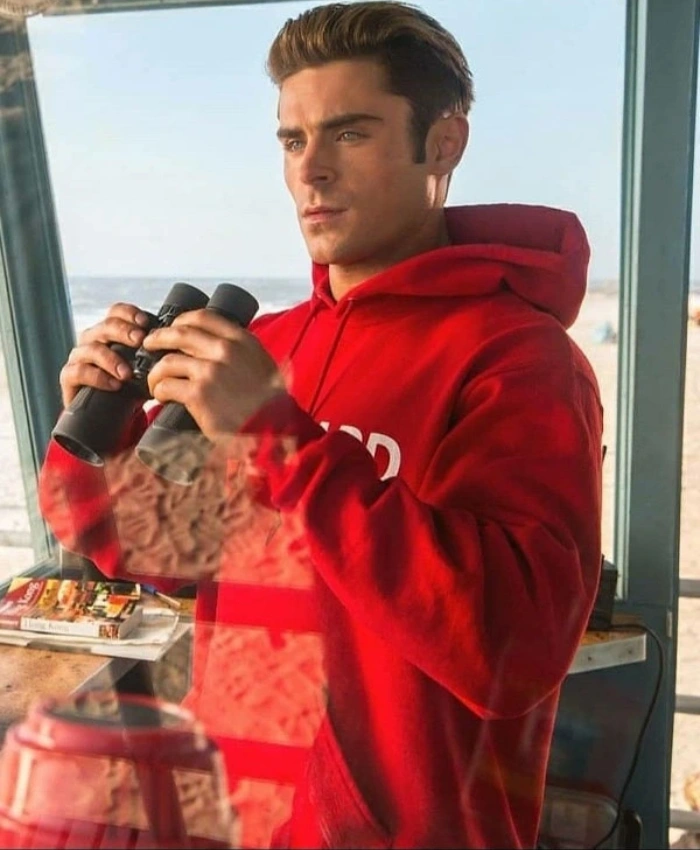 Zac-Efron-TV-Series-Baywatch-Matt-Brody-Red-Lifeguard-Hoodie-for-Unisex