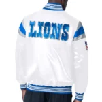 Detroit Lions Midweight White Satin Jacket - Image 2