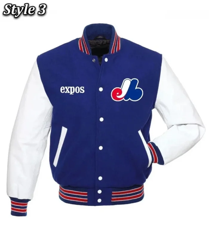 10.webp Montreal Expos Blue White Wool Varsity Jacket - Image 1