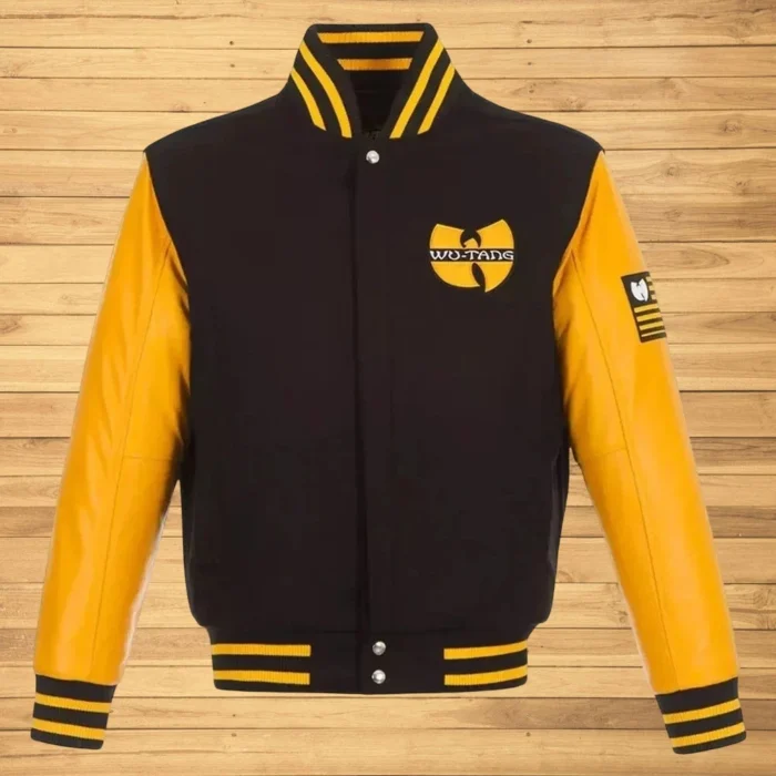 15.webp Letterman WuTang Black Yellow Classic Varsity Jacket - Image 1