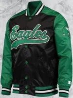 1X Vintage Varsity Windbreaker Satin Jacket Eagle Embroidered Logo Jacket, - Image 2