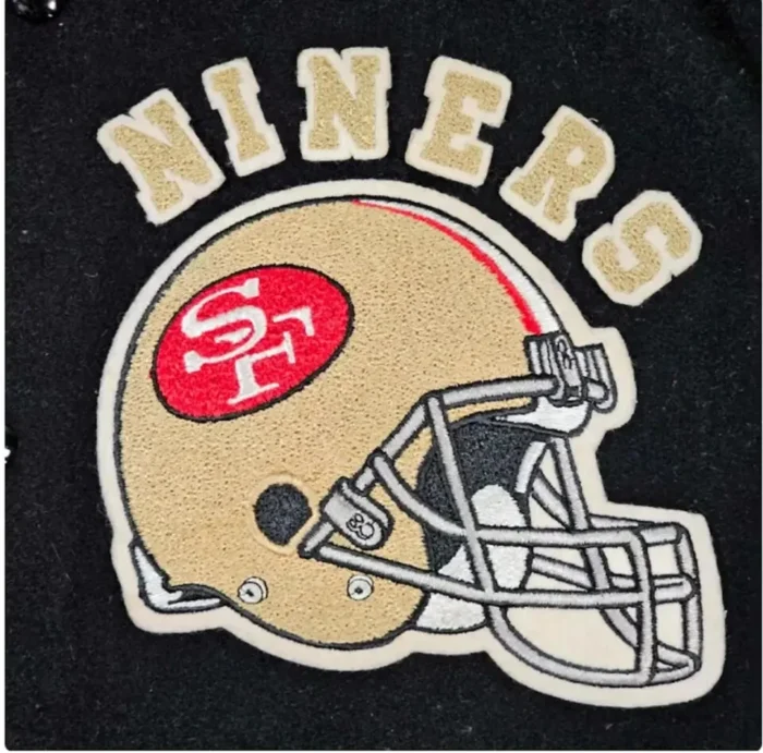 San Francisco 49ers Varsity Leather Jacket - Image 4