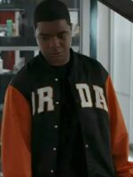 Elijah M. Cooper 9-1-1 S09 Black and Orange Varsity Jacket - Image 2