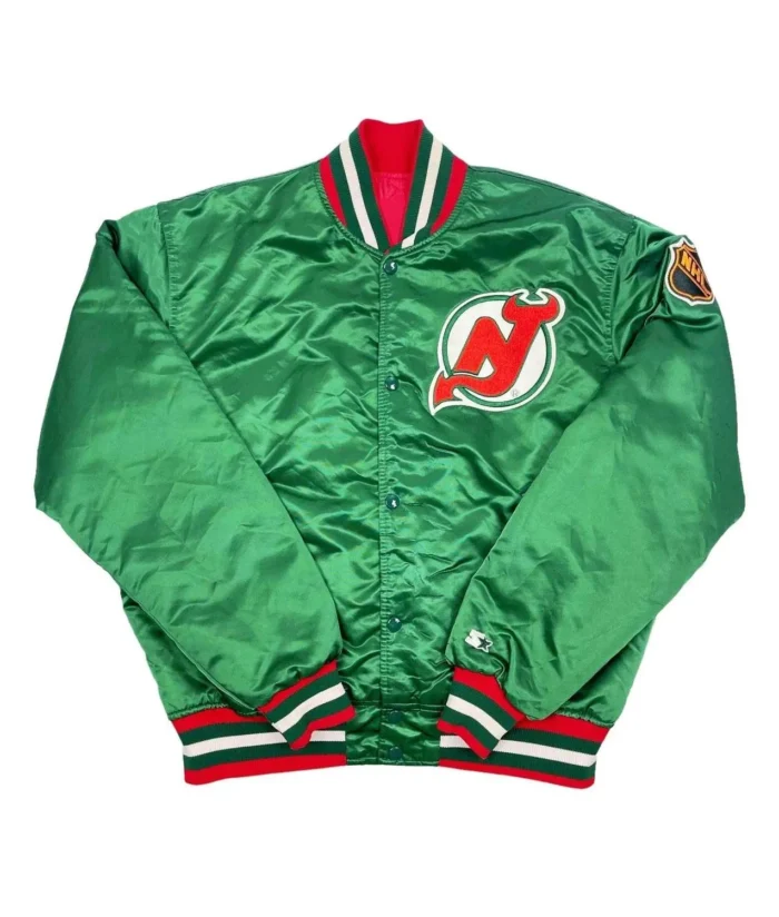 New Jersey Devils 90’s Green Jacket - Image 1