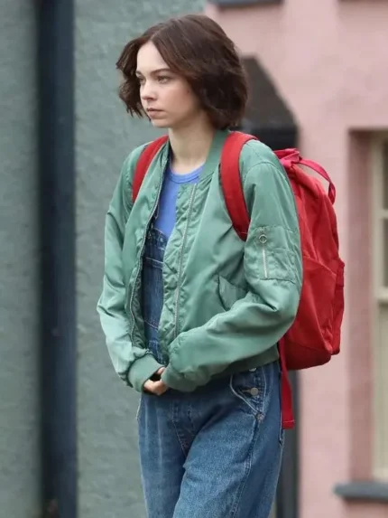 A Good Girl’s Guide to Murder Emma Myers Green Bomber Jacket