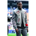 Ac Milan Off White Grey Bomber Jacket - Image 3