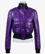 American-Singer-Madonna-2026-Coachella-Valley-Music-And-Arts-Festival-Purple-Leather-Bomber-Jacket