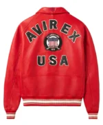 Avirex Red Leather Varsity Jacket - Image 2