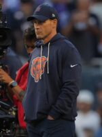 Ben Johnson Chicago Bears Sideline Blue Hoodie
