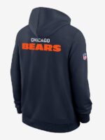 Ben Johnson Chicago Bears Sideline Blue Hoodie - Image 3