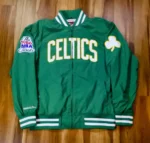 Boston Celtics M&N Warm Up Jacket 1986 NBA Champs Finals Green Men L *Rare*