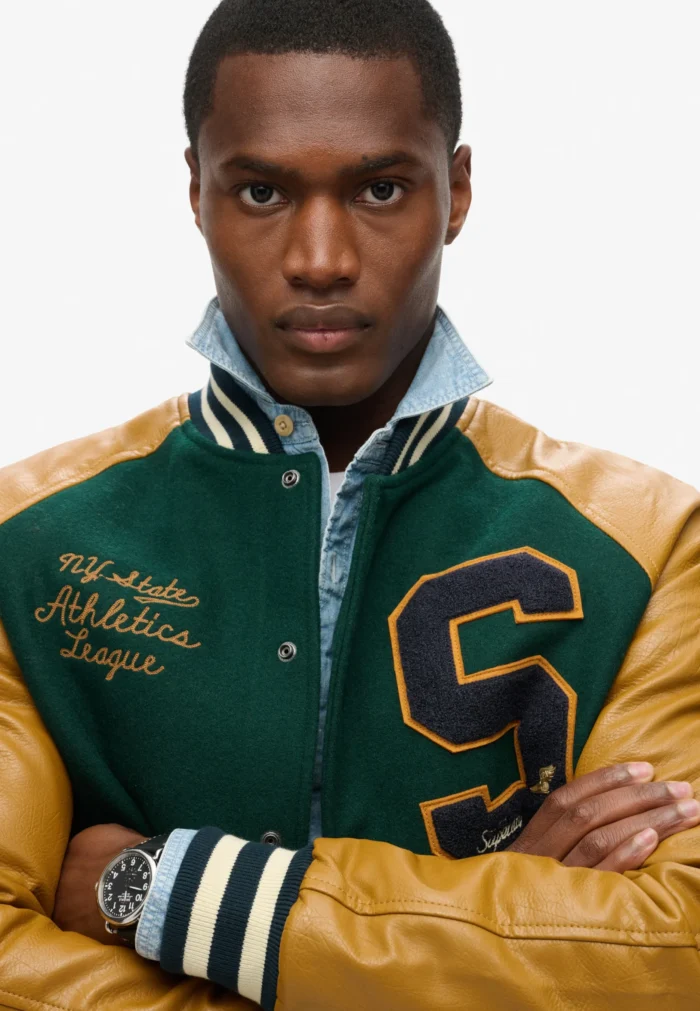 COLLEGE VARSITY PATCHED - Bomber Jacket - enamel green - Image 3