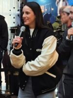 Caitlin Clark Black & Cream Varsity Jacket