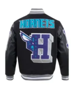 Charlotte Hornets Black Wool Varsity Jacket - Image 2