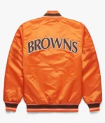 Cleveland Browns Orange Satin Letterman Baseball Jacket Varsity Jacket - Image 2