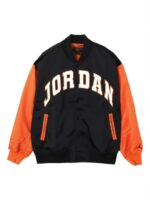 Elijah M. Cooper 9-1-1 S09 Black and Orange Varsity Jacket