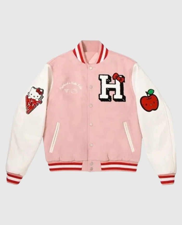 Hello_Kitty_Varsity_Jacket.webp Hello Kitty Varsity Jacket - Image 1
