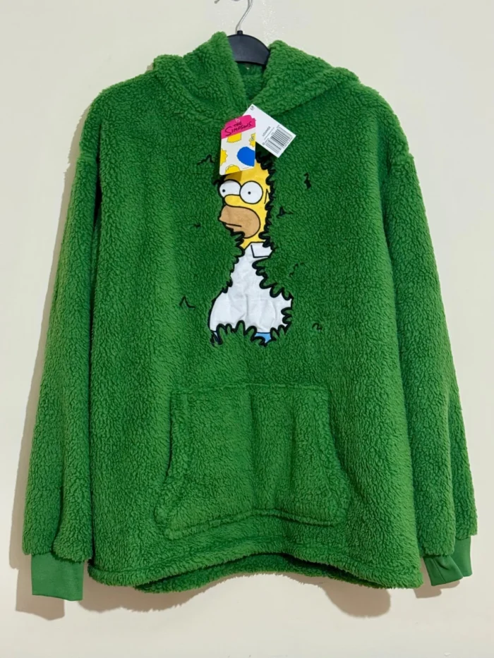 Homer Simpson Fleece Hoodie Meme Bush Hoody The Simpsons Blanket Warm XS-XXL NEW - Image 1