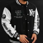 Jaqueta Masculina Varsity Baseball NY Preto Jacket