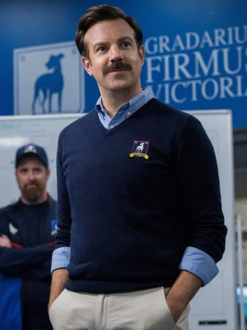 Jason-Sudeikis-Ted-Lasso-Blue-Sweater