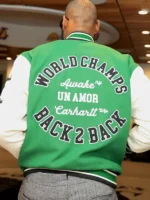 LeBron James Green And White Varsity Jacket - Image 2