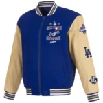 Los Angeles Dodgers 2025 World Series Champions Twill Full-Snap Jacket – Royal/Tan - Image 2