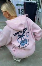 Lucky Thirteen Cheyenne Oversized Hoodie Soft Pink - Image 4