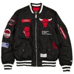 Men's Chicago Bulls New Era x Alpha Industries Black Bomber Jacket