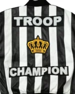 Men's Troop Champion Leather Jacket Black White Retro Hip Hop Bomber CoatView Sold History - Image 4