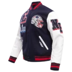 NFL NEW ENGLAND PATRIOTS MASHUP MEN'S RIB WOOL VARSITY JACKET - Image 2