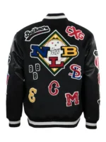 Negro League Baseball Allover Black Varsity Jacket - Image 2