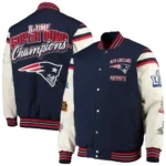 New England Patriots Victory Formation Commemorative Full-Snap Navy/White Varsity Jacket - Image 3