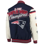 New England Patriots Victory Formation Commemorative Full-Snap Navy/White Varsity Jacket - Image 2