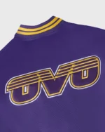 OVO x NBA Los Angeles Lakers Satin Varsity Jacket - Image 4