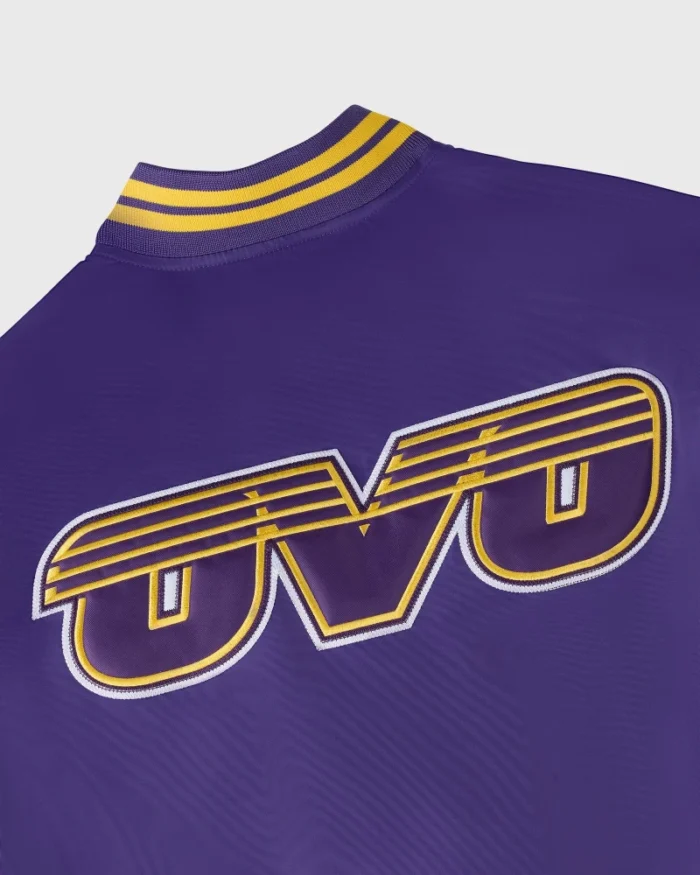 OVO x NBA Los Angeles Lakers Satin Varsity Jacket - Image 4
