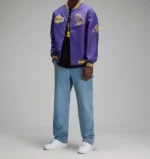 OVO x NBA Los Angeles Lakers Satin Varsity Jacket - Image 9