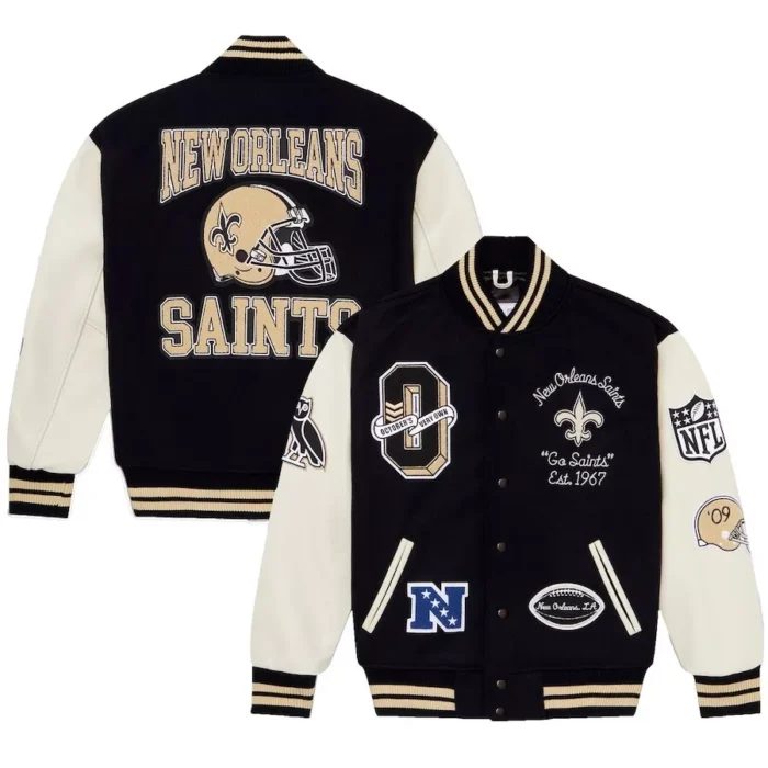 OVO x NFL New Orleans Saints Varsity Jacket Authentic October's Very Own size XL - Image 5