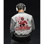 Ac Milan Off White Grey Bomber Jacket - Image 2