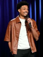 Ontonio-Kareem-TV-Series-The-Tonight-Show-Starring-Jimmy-Fallon-S13-Brown-Leather-Jacket
