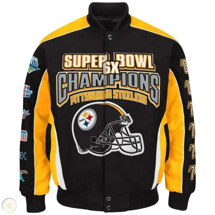 Pittsburgh-Steelers-Super-Bowl-Finals-Jacket.webp Pittsburgh Steelers 6X Super Bowl Jacket - Image 1