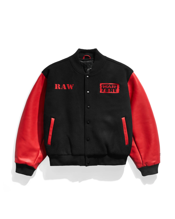 Raw Is War Retro Varsity Jacket - Image 1