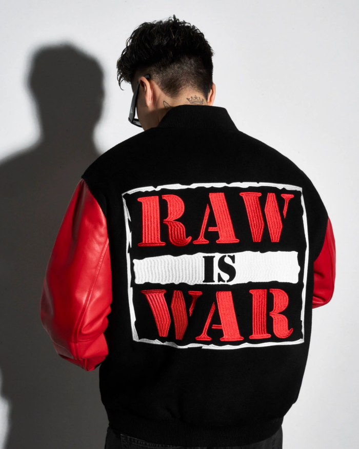 Raw Is War Retro Varsity Jacket - Image 6