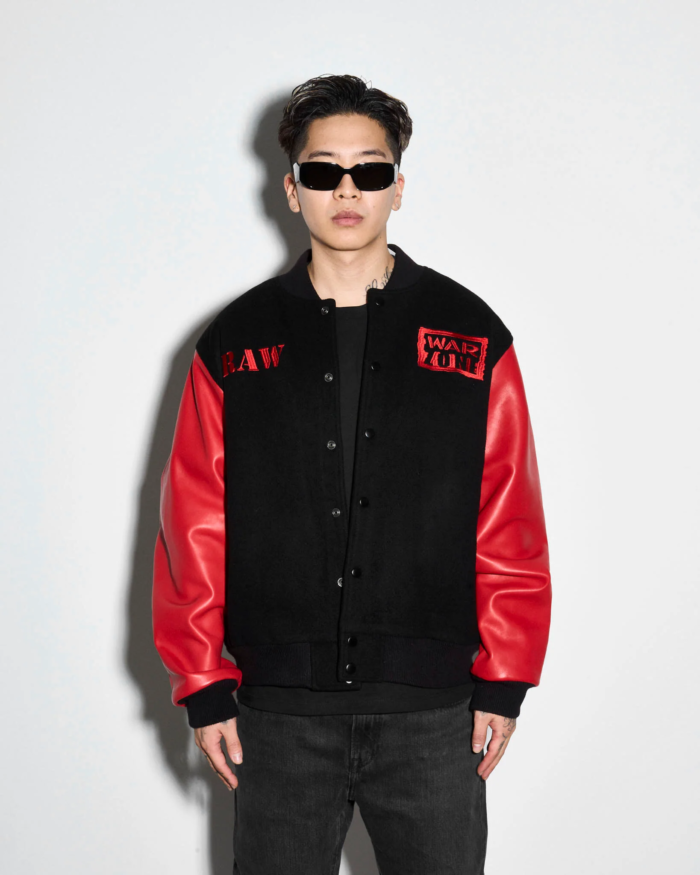 Raw Is War Retro Varsity Jacket - Image 2