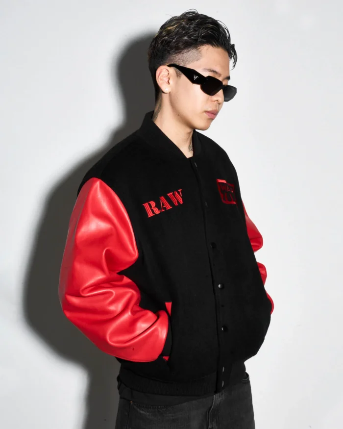 Raw Is War Retro Varsity Jacket - Image 3