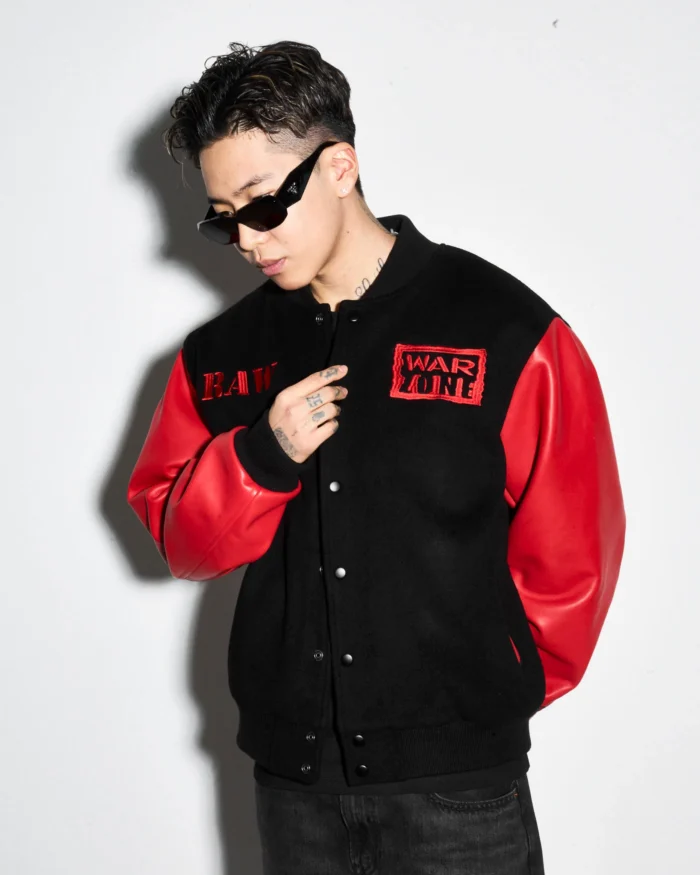 Raw Is War Retro Varsity Jacket - Image 4