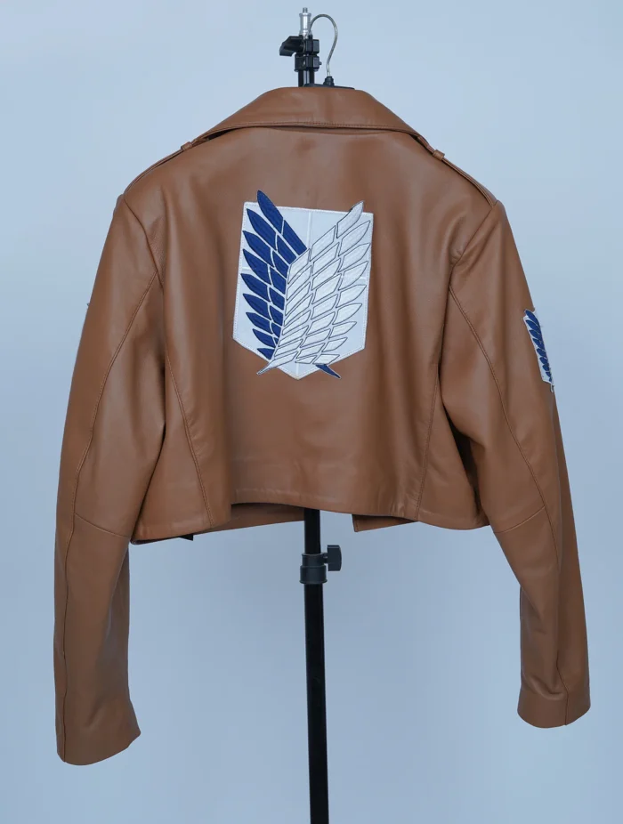Handmade AOT Brown Leather Jacket - Image 2